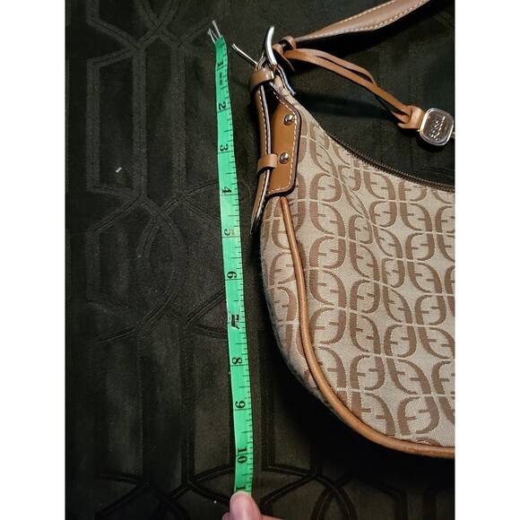 FOSSIL Monogram Boat Purse Shoulder Hand Bag Brown Women's Small Leather - Picture 12 of 15